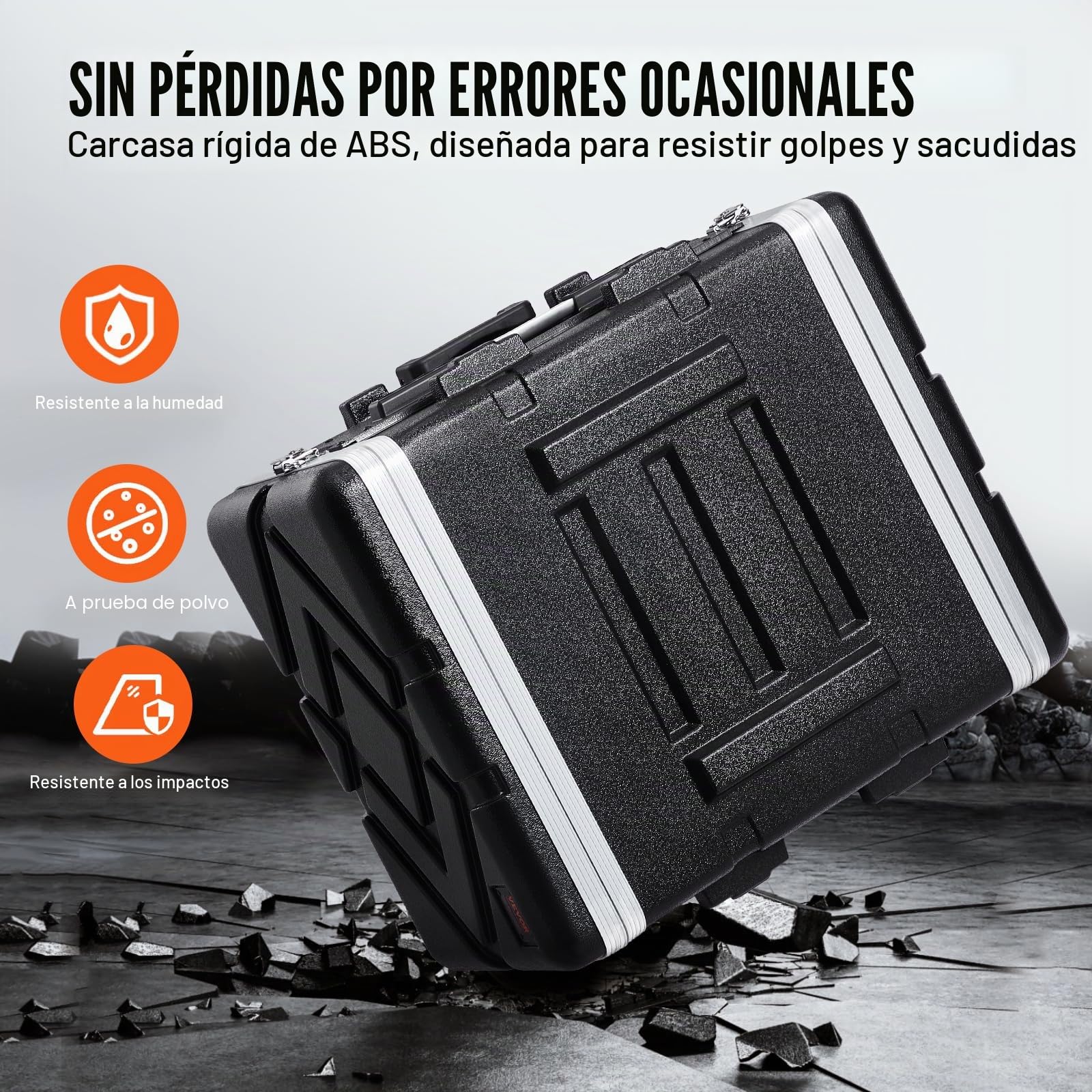 VEVOR 5U Gabinete para Servidor, Profundidad de 488,95 mm, Gabinete para Rack de Servidor con Ruedas de Construcción ABS, Paneles Frontal y Posterior Desmontables para Amplificadores, Mezcladores