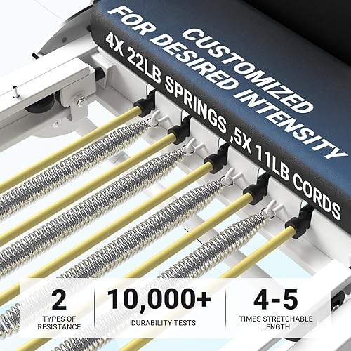 Miniatura 2 de Pilates Reformer, PAETA Foldable Reformer Pilates Machine for Home Use, with Dual Resistance- Springs and Cords, Pilates Equipment for Home Workouts