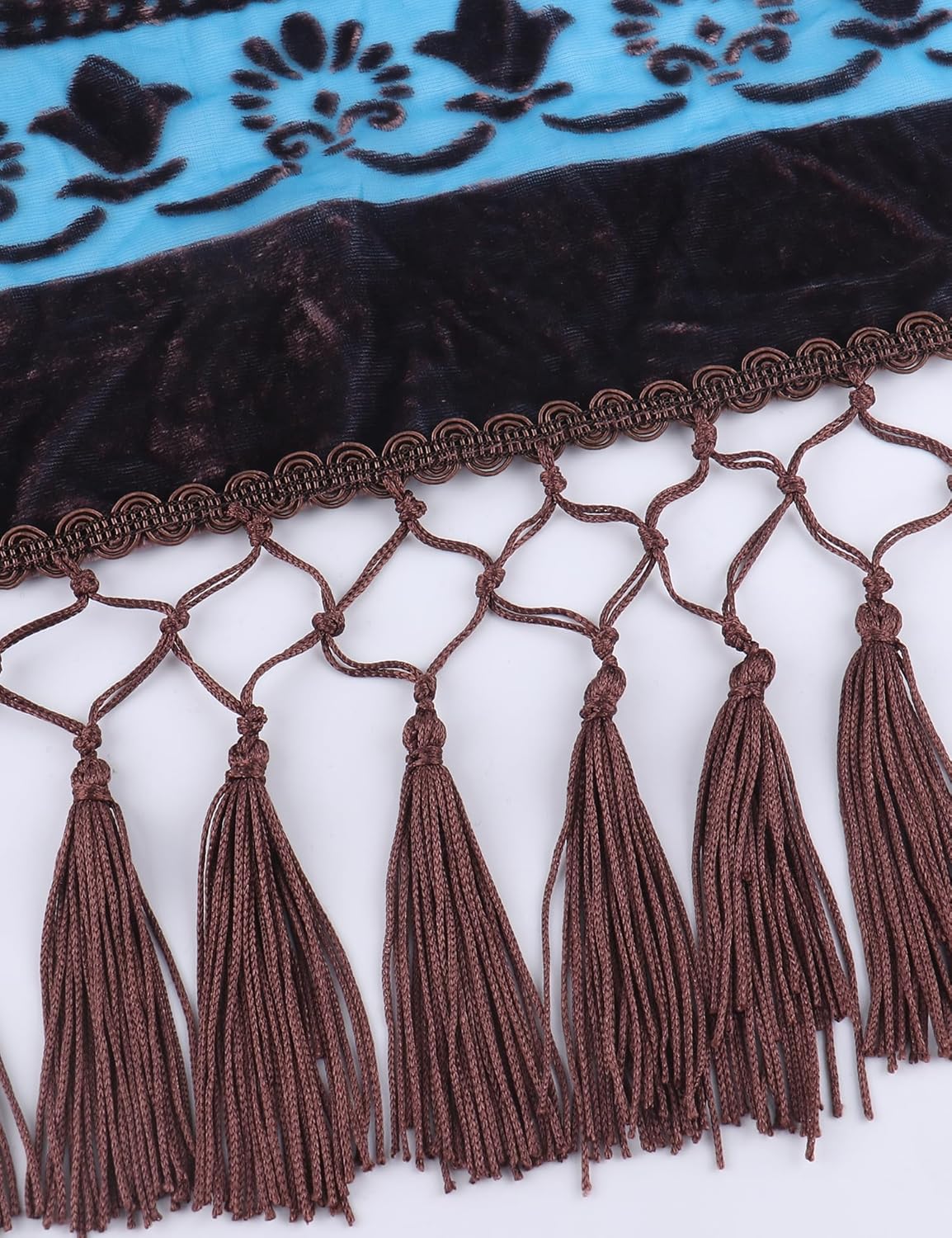 Women's Coverups Burnout Velvet Cardigan Casual Outfit Long Cover Up Kimono with Tassel - Image 7