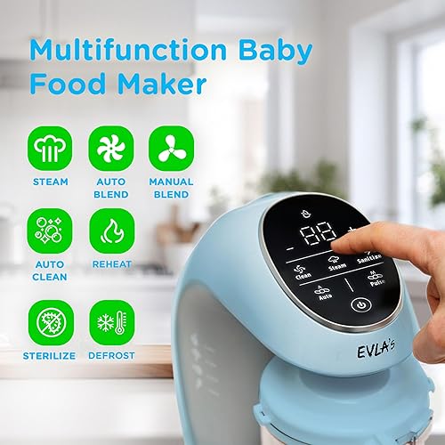 Miniatura 3 de Máquina para hacer alimentos para bebés procesador de alimentos para bebés vaporera licuadora para cocinar y mezclar los alimentos saludables