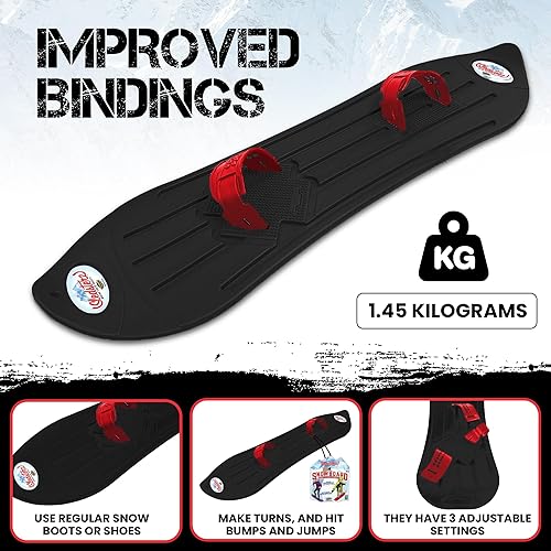 Miniatura 4 de The Original Geospace Sledsterz Kids - Snowboard para principiantes para diversión de invierno en la nieve, con fijaciones ajustables Step para