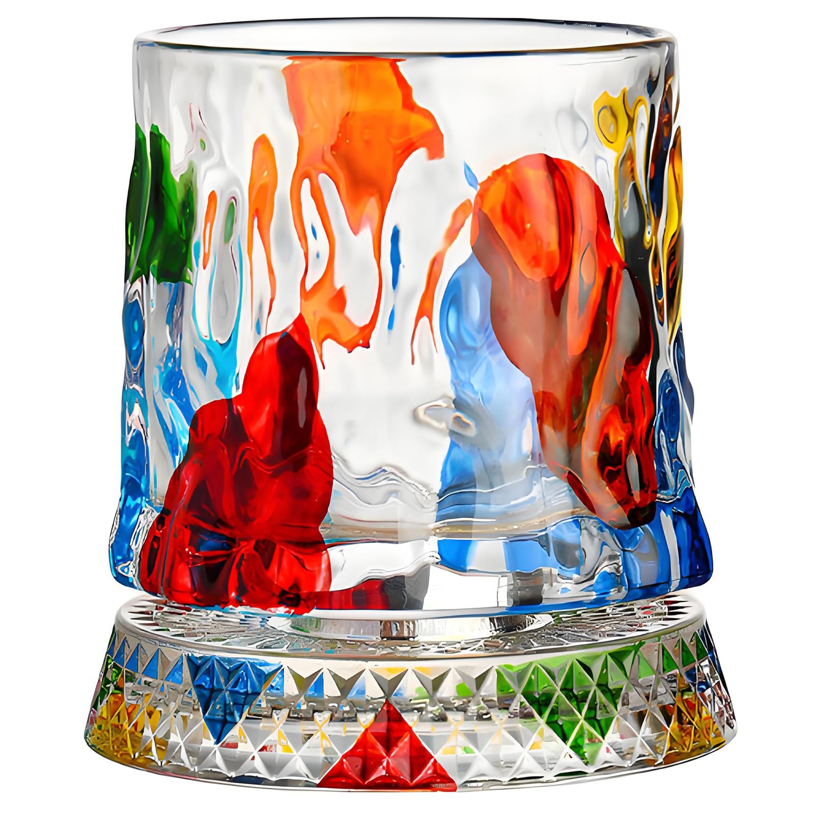 our fave Hand Painted Rotating Whiskeys Glasses with 360 Degree Swivels Base Crystal Glasses Tumblers Drinkware Home Decoration Rotating Whiskeys