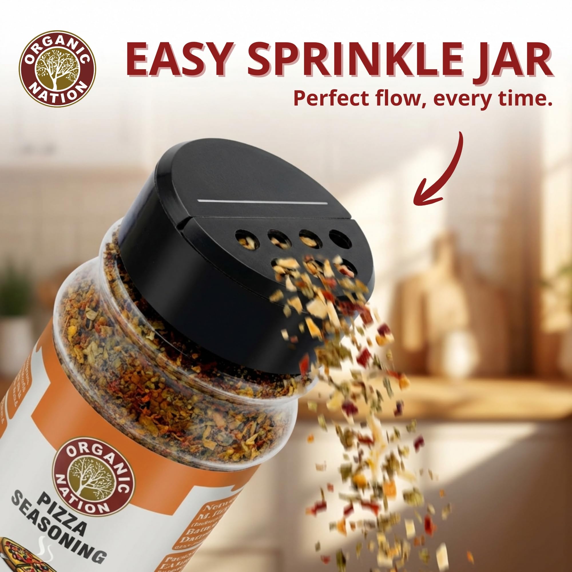 ORGANIC NATION Flavorful Pizza Seasoning Mix Herbs for Authentic Taste, Perfect for Pizza, Pasta, Garlic Bread, Perfect Pizza Mix Seasoning for Homemade Pizzas, 80g (Pack of 2), Natural Ingredients 4