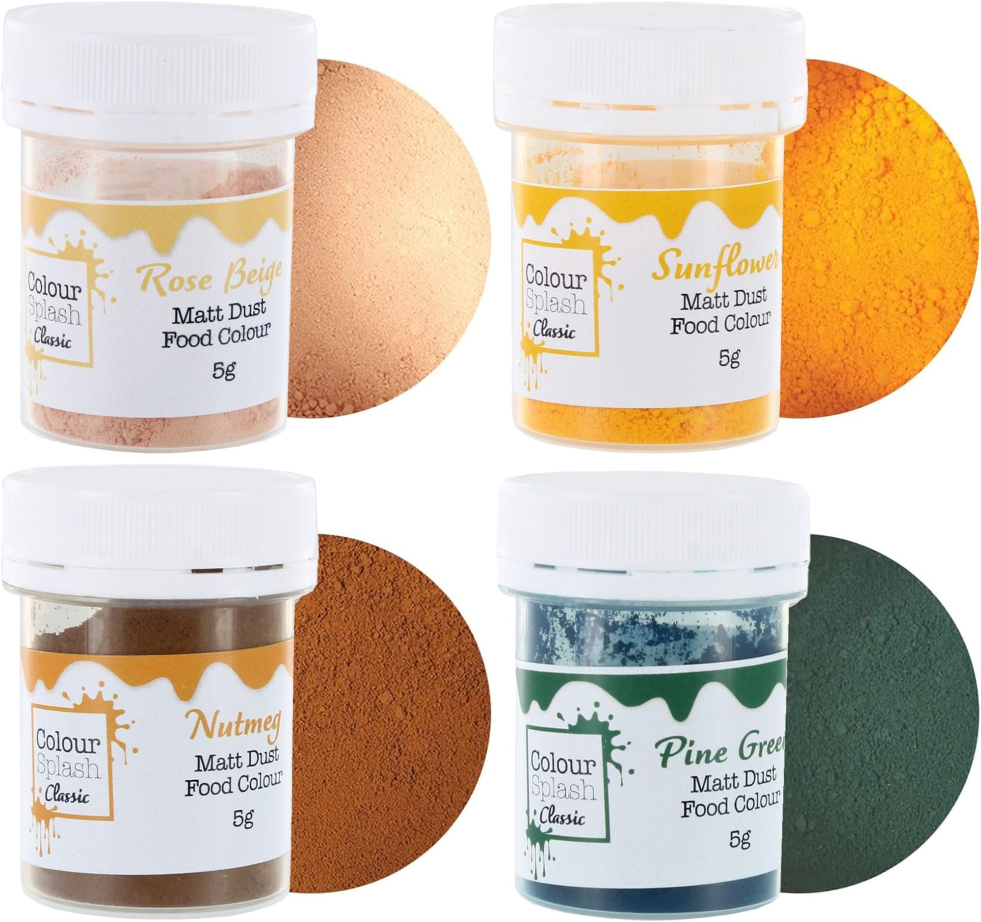 Colour Splash Naturals Multipack, Food Colouring Dust, Powder Colour, Add Rich Colour To Cake Decorations, Bakes, Icing, Pastes & Chocolate - 4 Pack