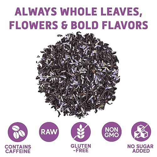 Miniatura 4 de Sou Zen Earl Grey - Mezcla de hojas sueltas de té de lavanda (3.99oz)  Hojas de té y flores de alta calidad  Ingredientes crudos y naturalmente