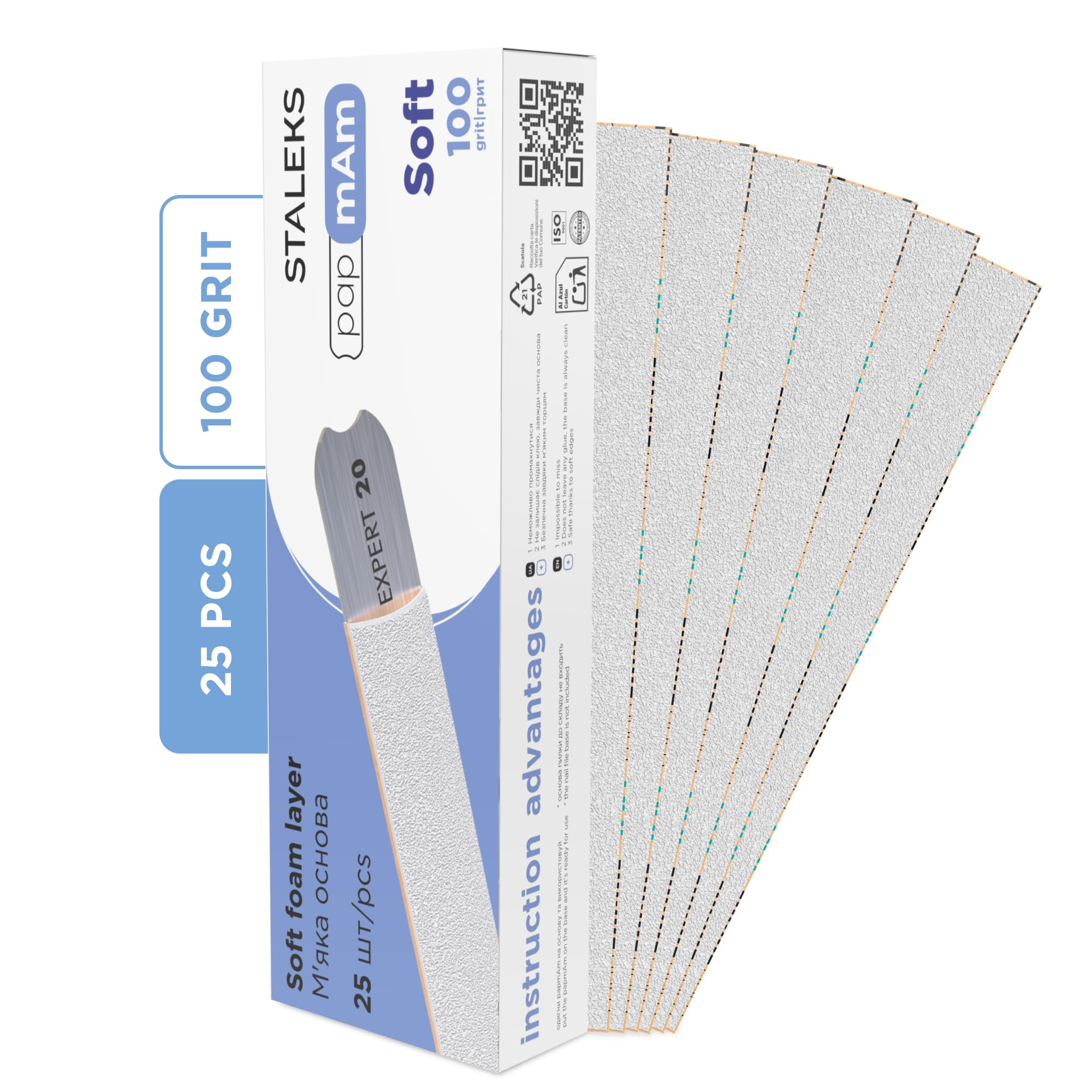 STALEKS PRO Nail File Refills - 100/180 Grit -4