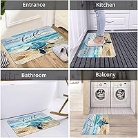 Vista 3 de Alfombra de baño de tortuga marina, alfombra de baño náutica costera, alfombra de baño antideslizante, decoración de baño, alfombra de baño