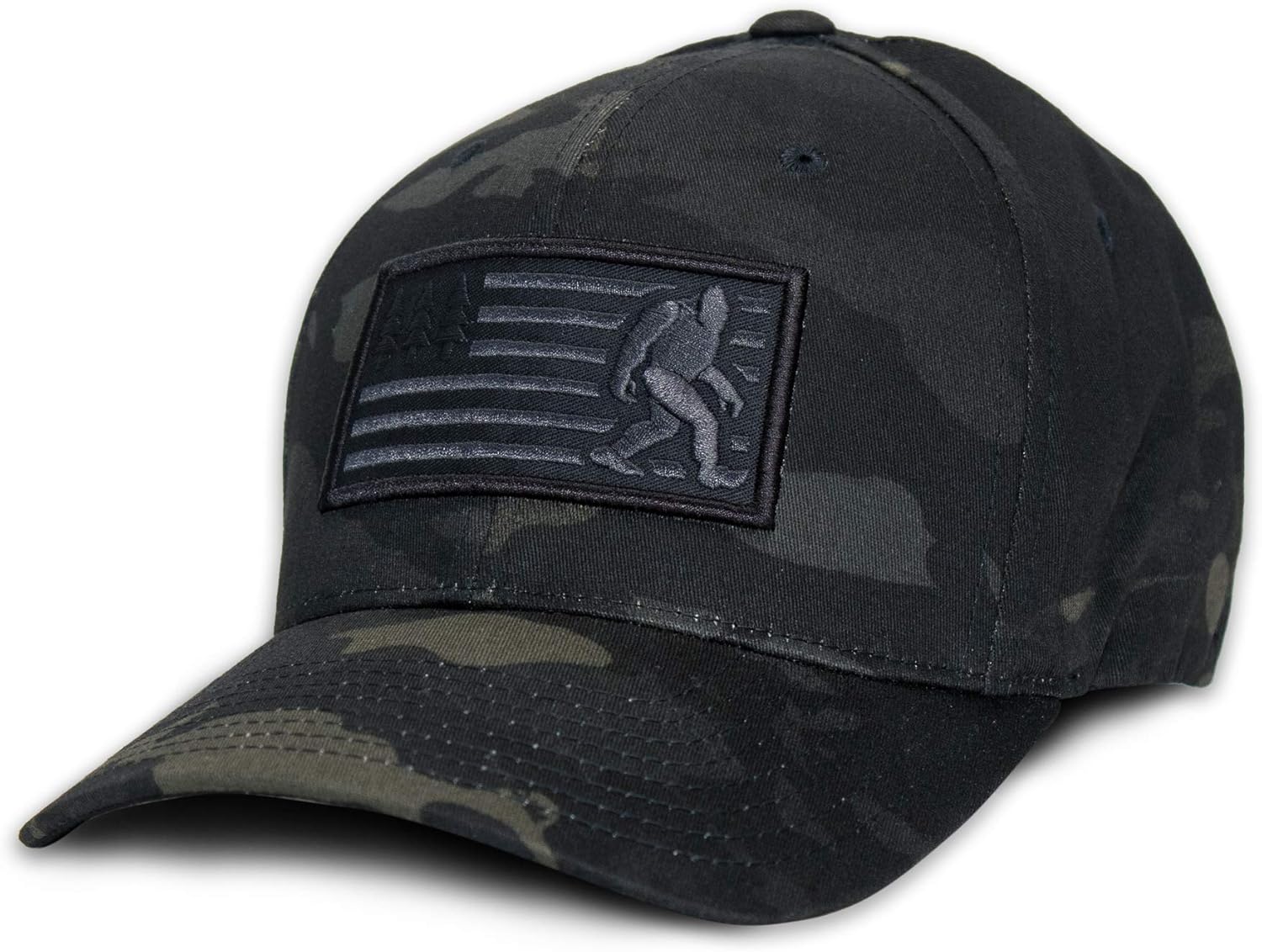 Sasquatch American Flag Fitted Flexfit Hat