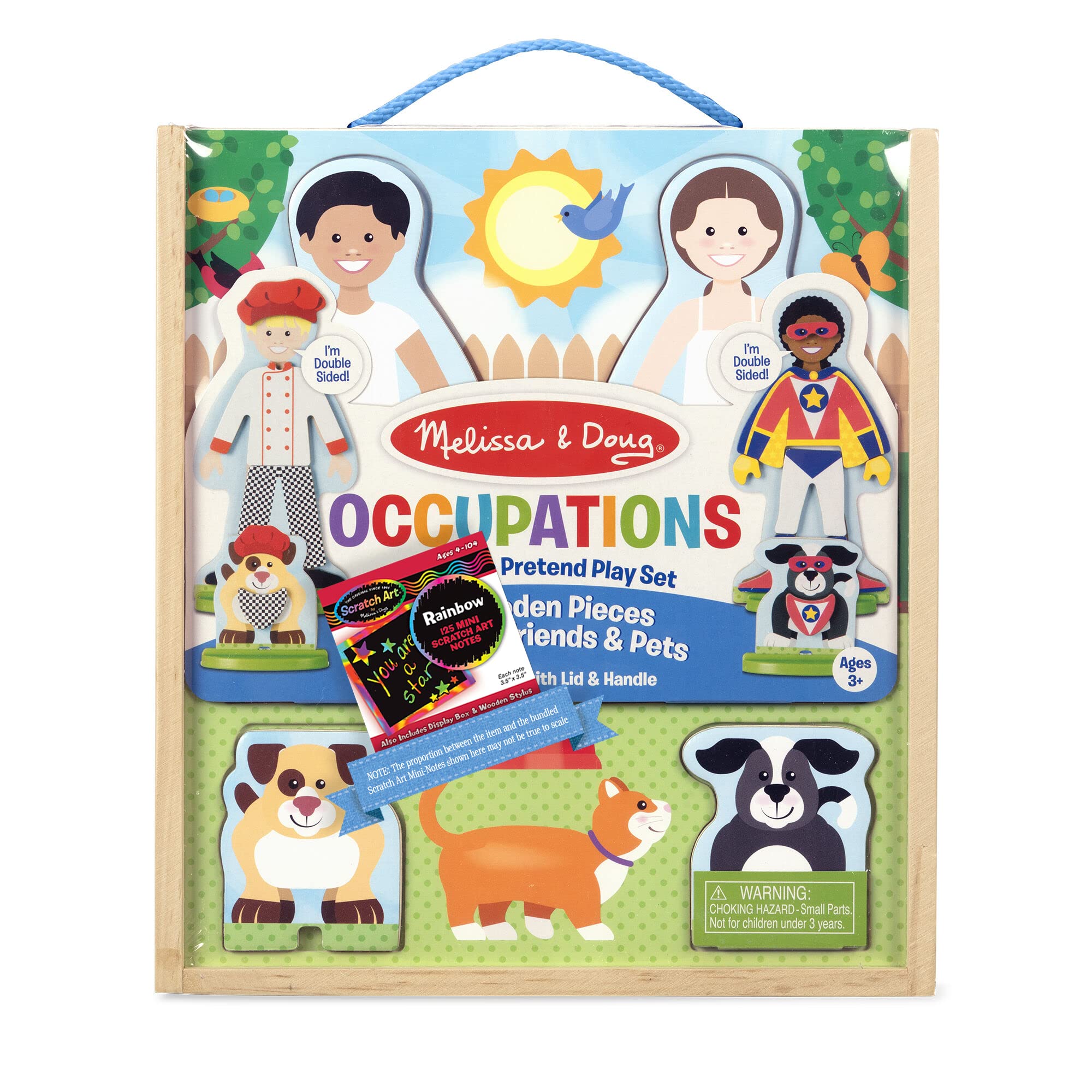 Melissa & Doug O c c u p a t i o n s : Pretend Play Set Bundle with 1 Theme Compatible M&D Scratch Fun Mini-Pad (09309)