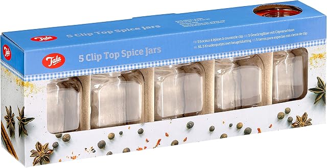Tala Airtight Spice Jars with Silicone Seal, Set of 5, 250ml