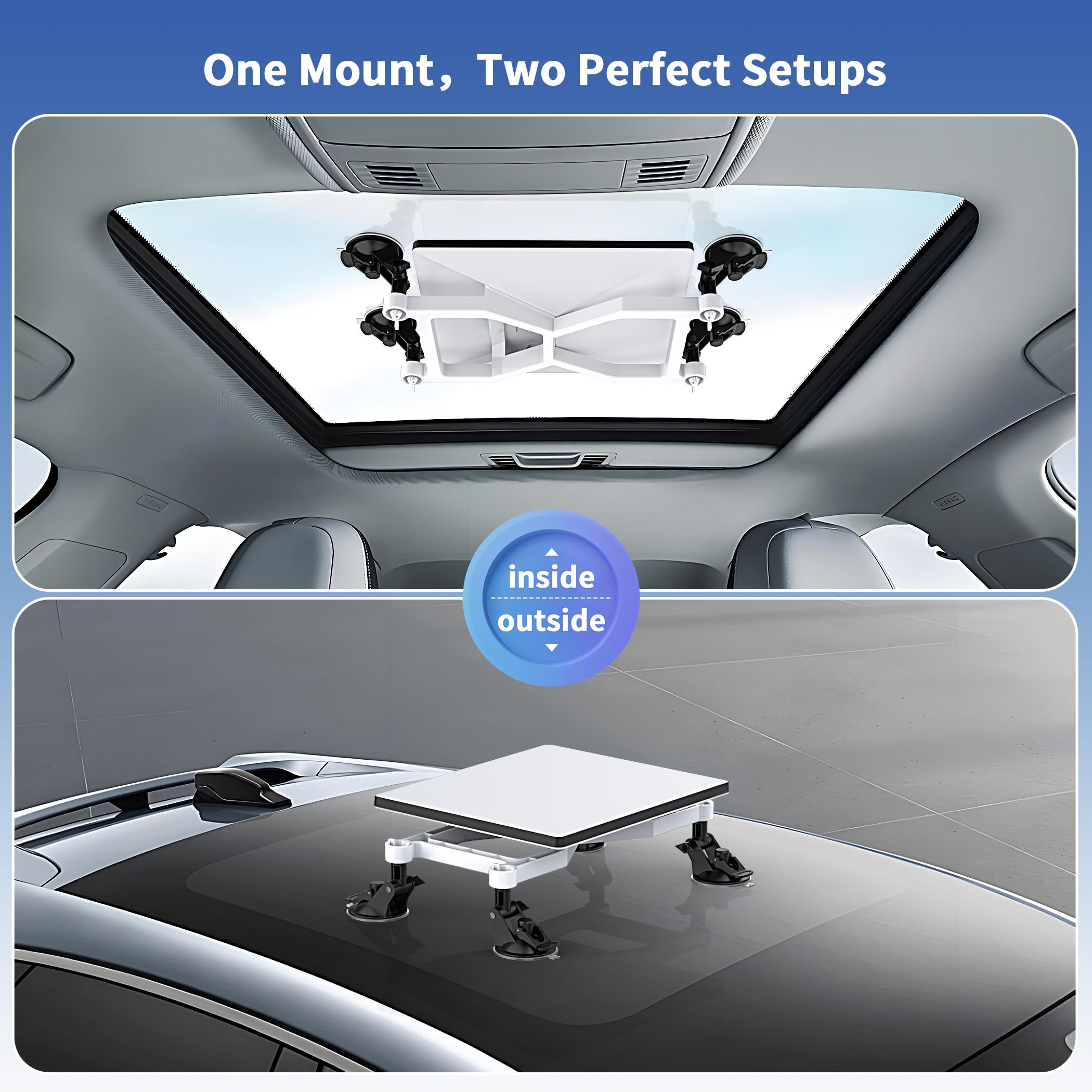 Hugener Starlink Mini Supporto per auto, Mini Starlink Accessori Ventosa per tettuccio apribile Starlink Mini Dish adatto per auto/SUV/RV/barca/camper