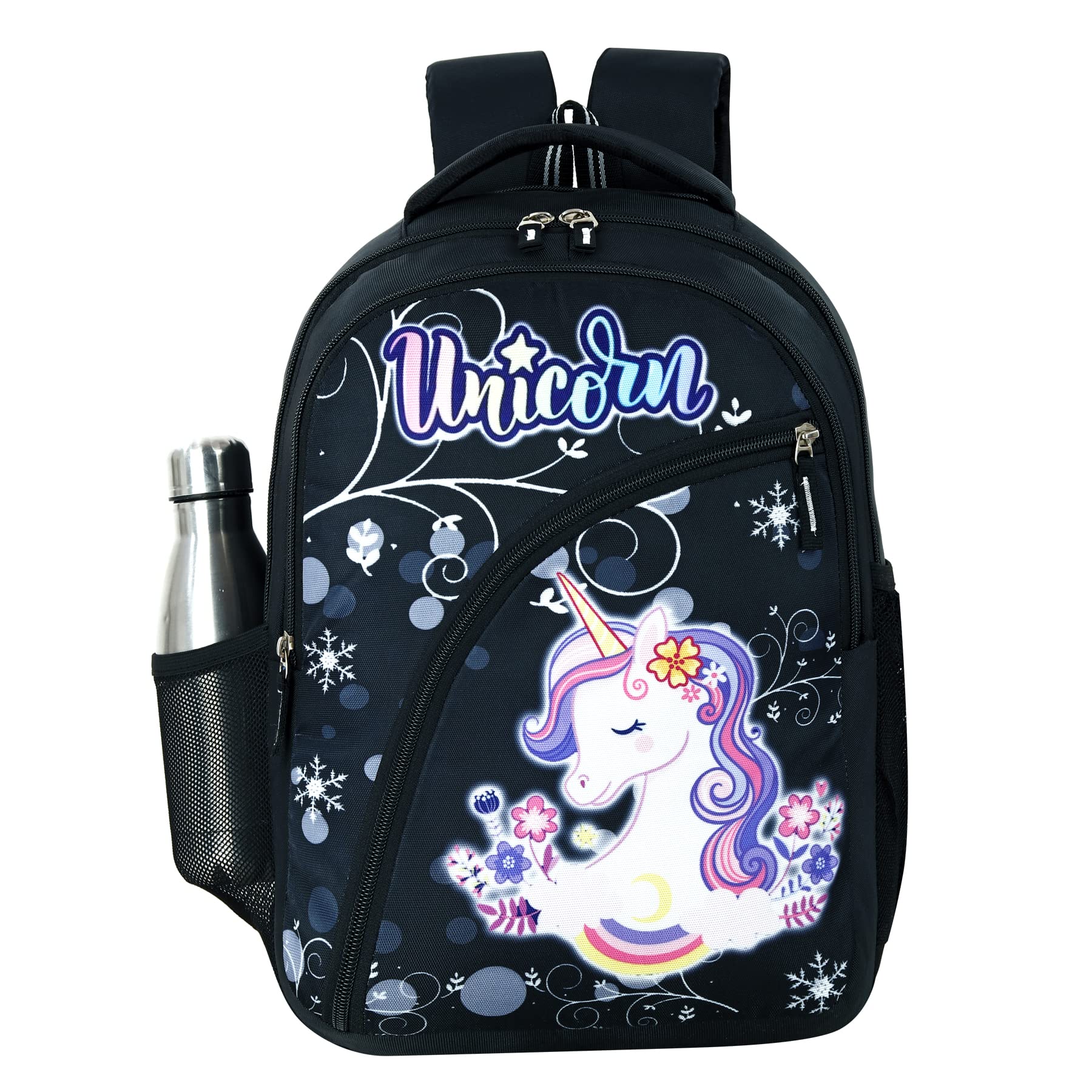 Solander Unicorn Kids School Backpack Cartoon Character Bags best for Boys and Girls(Black)
