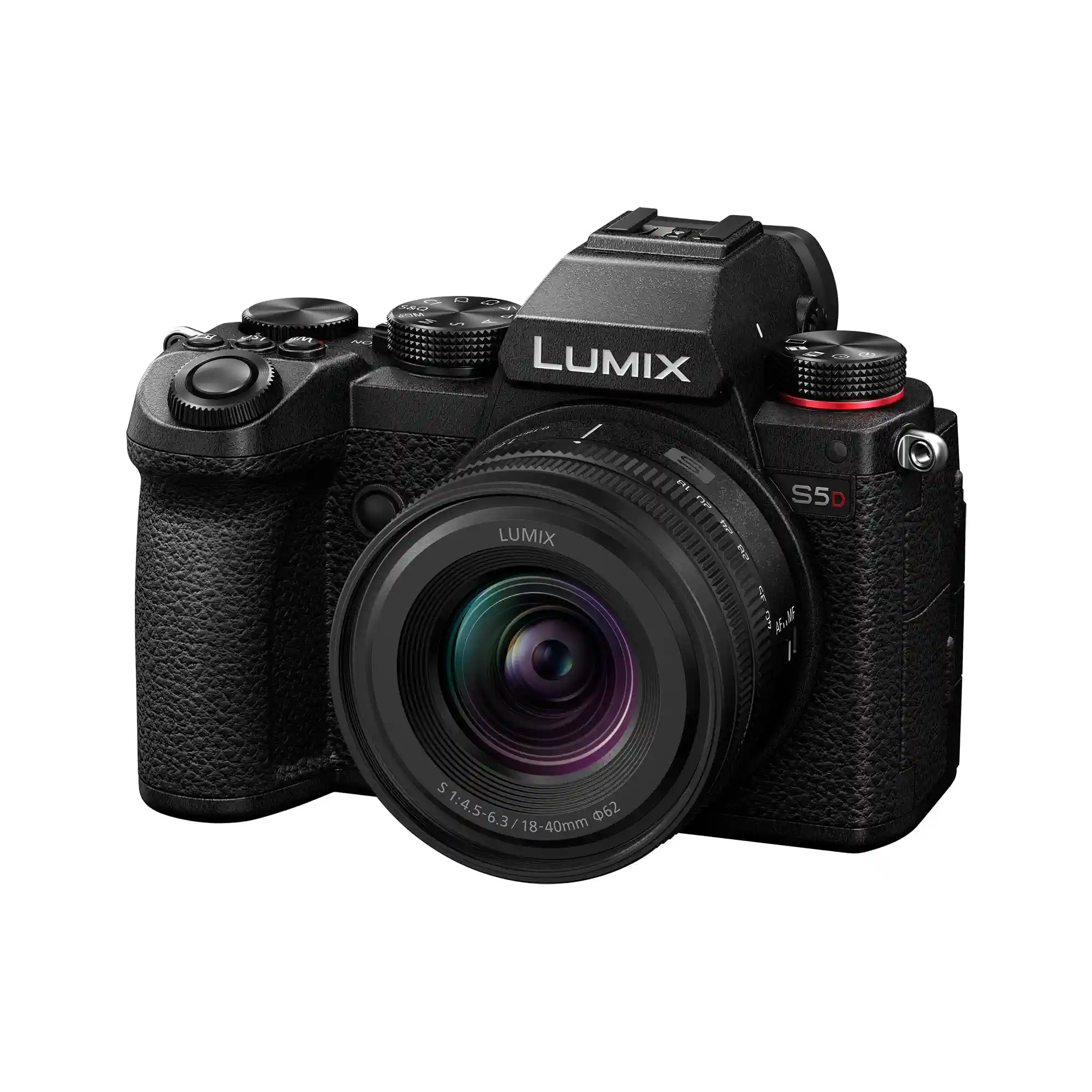 Panasonic Lumix S5D, Spiegellose Vollformatkamera, mit S-R1840E 18-40 mm Objektiv, L-Mount, 24,2 MP, 4K 60P Aufnahme, Live-View-Sucher, 180° -Flexibler-Monitor, WLAN, Bluetooth, Schwarz