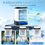 Portable Air Conditioner-2026 Upgrade Mini Air Conditioner with Ice Pack/4 Speeds/2Mist Mode/900ML Tank/7 Colors Night Light-Evaporative Air Cooler Fan Personal Mini AC for Bedroom/Desktop/Home/Office