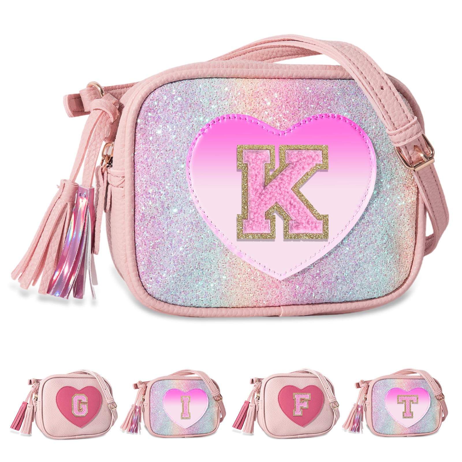 Personalized Toddler Purse for Girls 2–10, Cute Little Girl Purse & Kids Wallet, Small Initial Shoulder Crossbody Bag, Birthday & Christmas Gift for