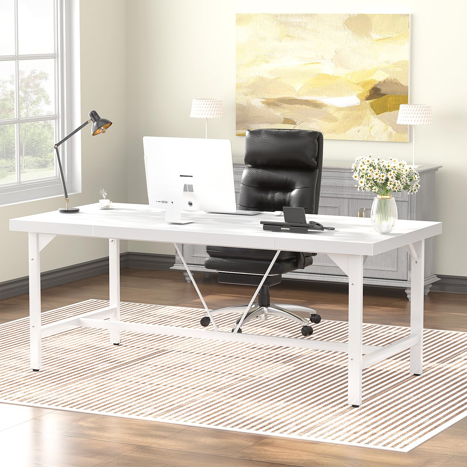 Amazon.com: Unikito 63 Inch Computer Desk, Sturdy Large Office