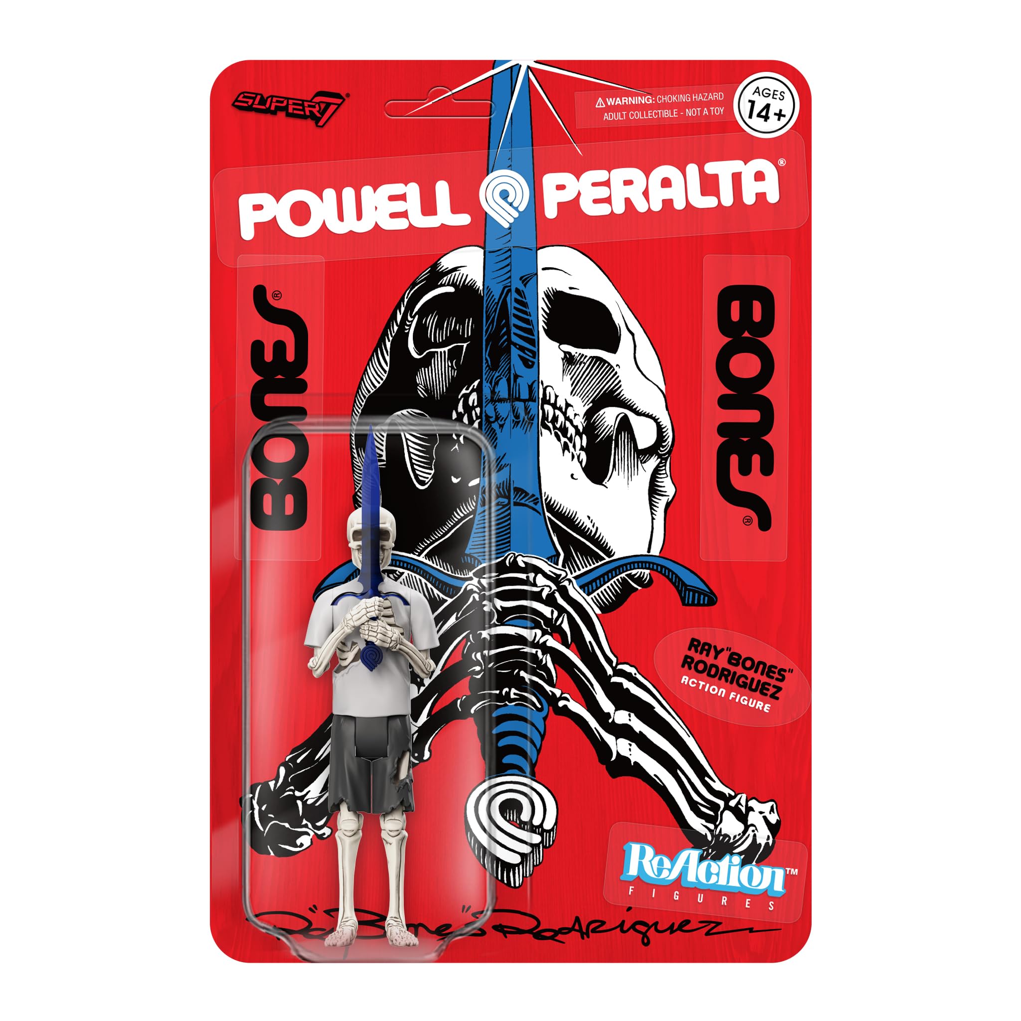 Powell-Peralta Ray Bones Rodriquez - 3.75" Powell-Peralta Action Figure with Accessory Classic Skateboard Collectibles and Retro Toys