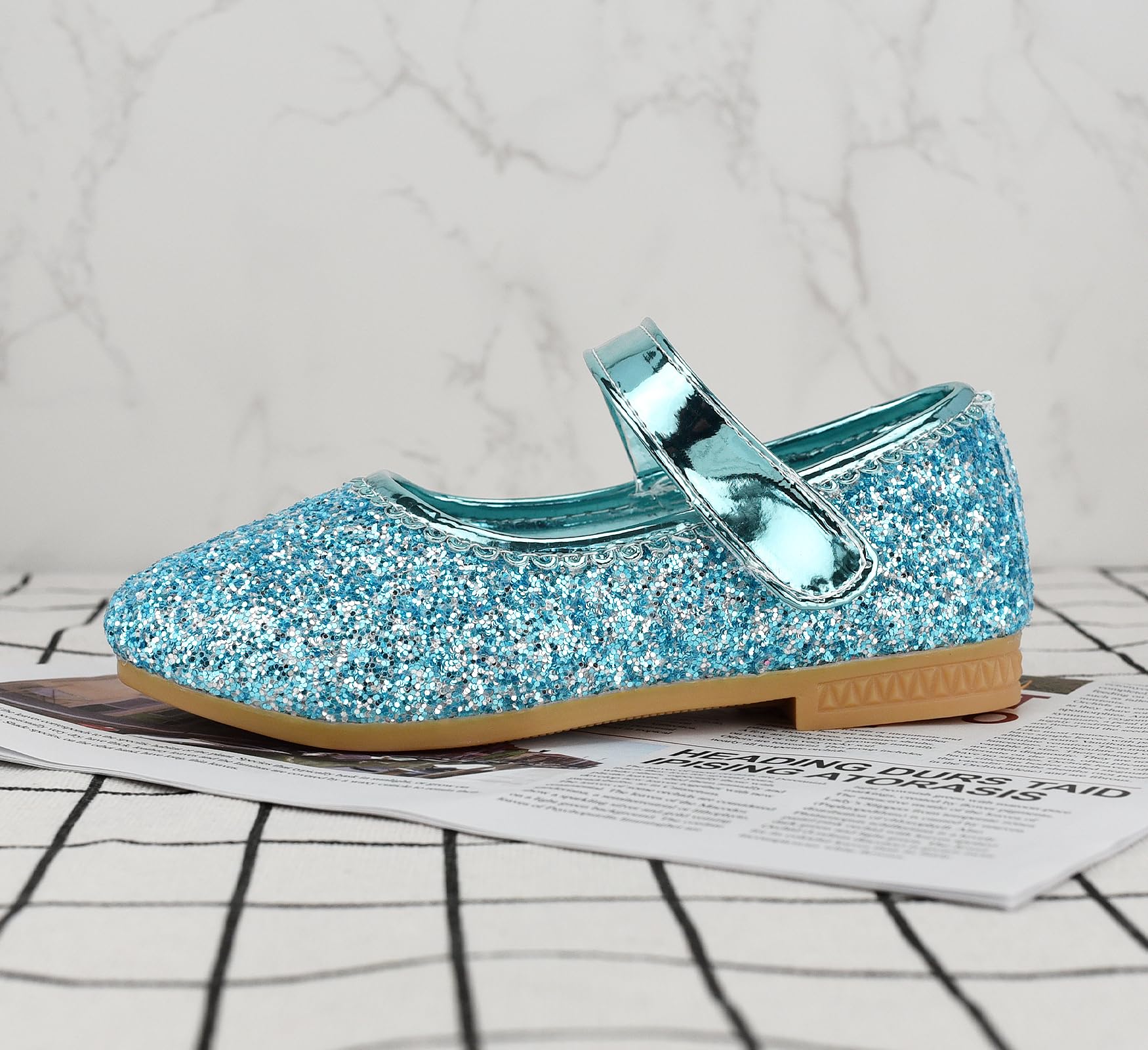 Zapatos Princesa Glitterate para Niña, Zapatos Cosplay con Lentejuelas Elegantes para Fiesta Ceremonia