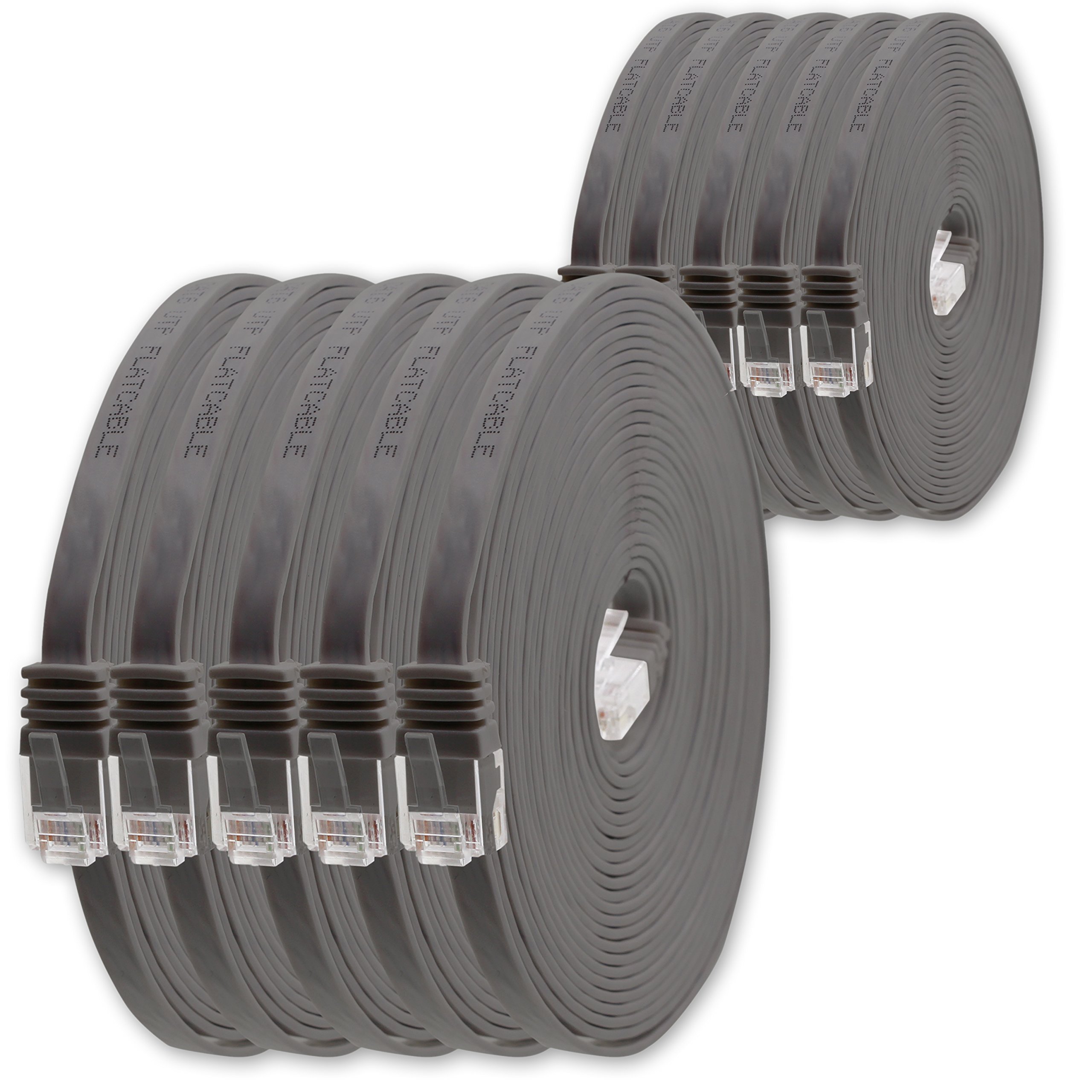 1aTTack.de Cable de red plano cat. 6, ultraplano, cat. 6, 10 m, color marrón, 1000 Mbit/s, Gigabit LAN (RJ45) — view 31