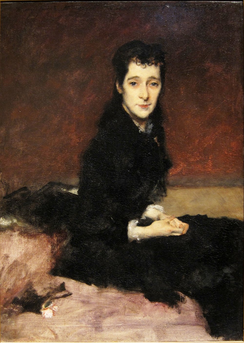 Póster de Girl on Bed de John Singer Sargent, lámina mate mediana para decoración