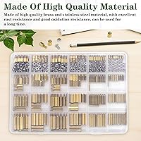 Vista 4 de 480 piezas M2 M2.5 M3 Kit de separadores de placa base, tornillos y tuercas, separadores espaciadores hexagonales de latón macho-hembra, tornillos