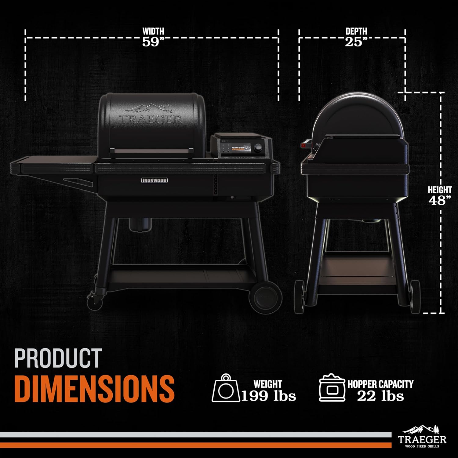 Traeger Ironwood Grill Product Dimensions