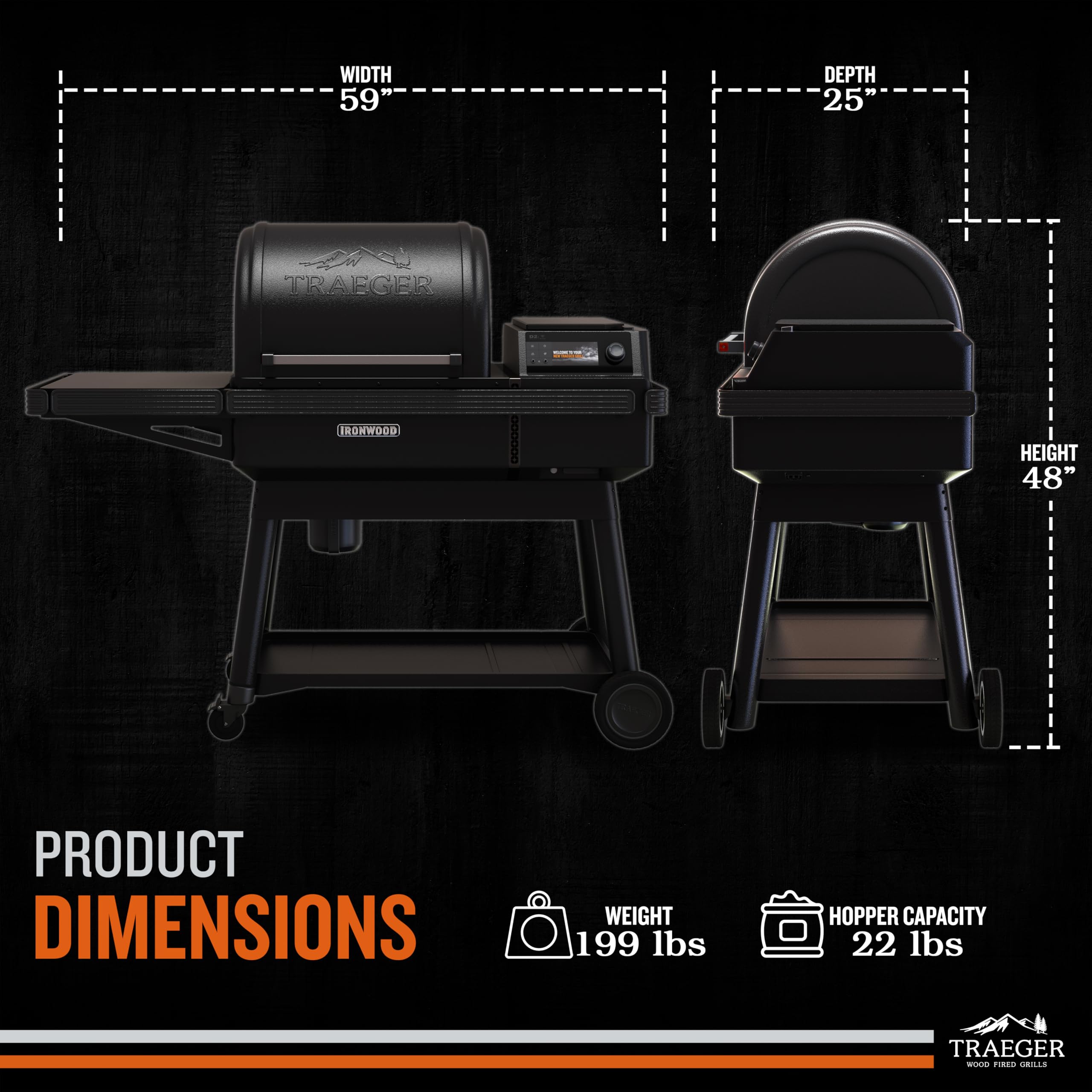 Amazon.co.jp: Traeger Grills Ironwood Electric 木製ペレットグリル 