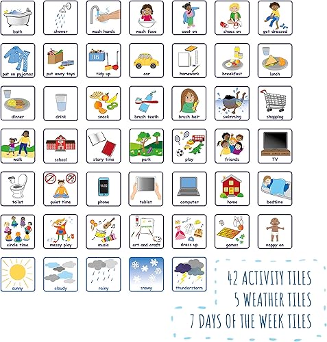Miniatura 2 de Today's Activities Daily Routine Visual Timetable Magnetic Tile Chart for Children