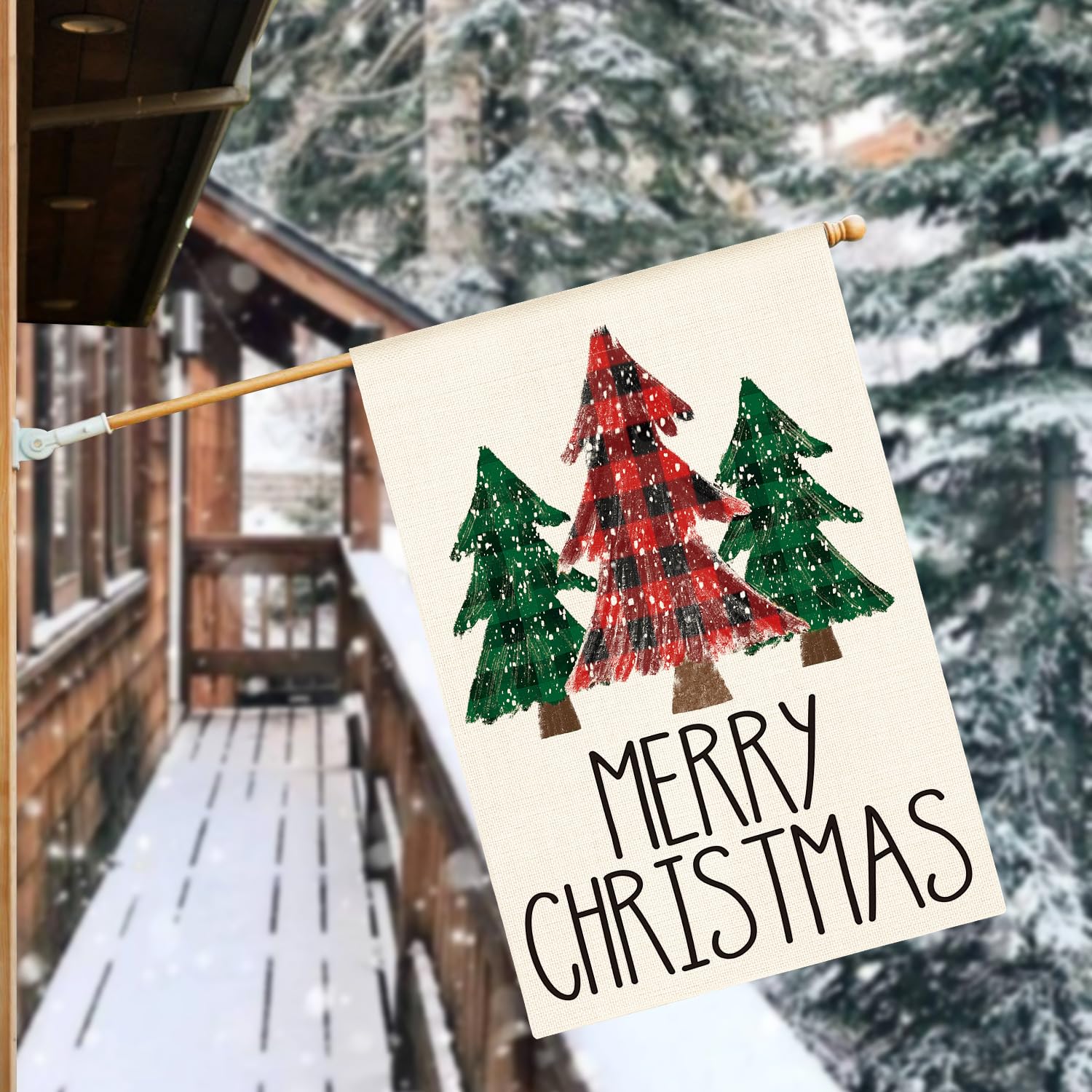 Drapeau De Jardin « Merry Christmas » Double Face - Drapeau De