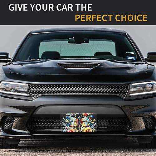 Miniatura 6 de Placa de matrícula delantera de automóvil con 4 agujeros, divertido metal de aluminio para automóvil, accesorio novedoso para nosotros, placa de