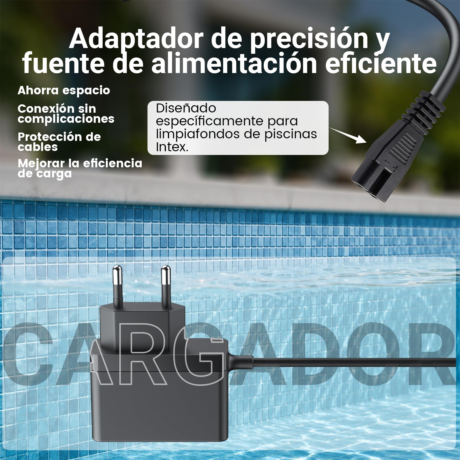Bouge 12.6V Robot Piscina Limpiafondos Cargador Compatible con Winny 200 Pool Cleaner Robot Sustitución Adaptador Cable para Limpia Piscinas Automatico