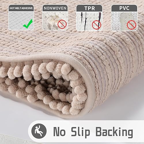 Miniatura 298 de Yimobra - Tapete de baño largo de felpilla, grande de 55.1 x 24 pulgadas, microfibra gruesa, absorbente, extrasuave, antideslizante, peludo, lavable