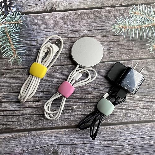 Miniatura 6 de Organizador de cables de silicona, 10 unidades, organizador de cables de silicona para auriculares, soporte multiusos para organizar cables de