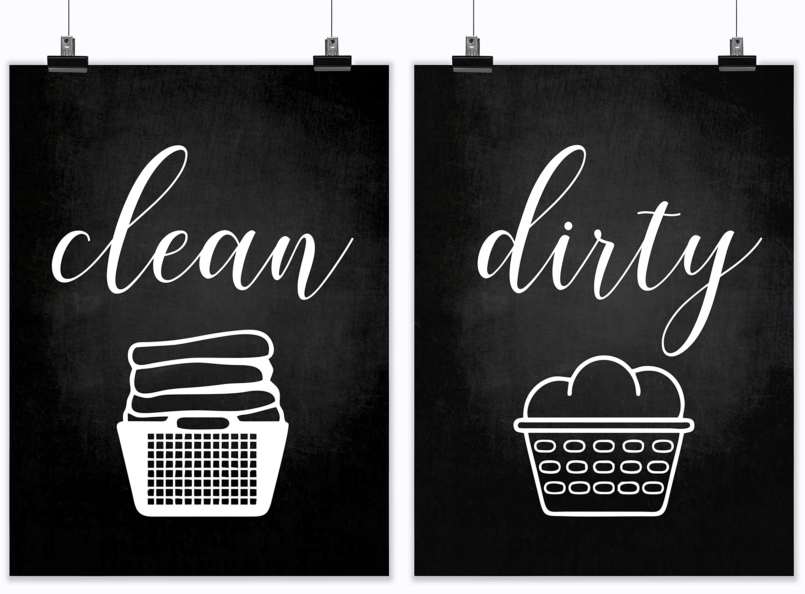 Inkdotpot 2 Piece Laundry Poster for Laundry Room Decor Clean Dirty, Laundry Room Posters Wall Art Signs Wall Decor for Home Laundry, 10x12 Inch — image 1