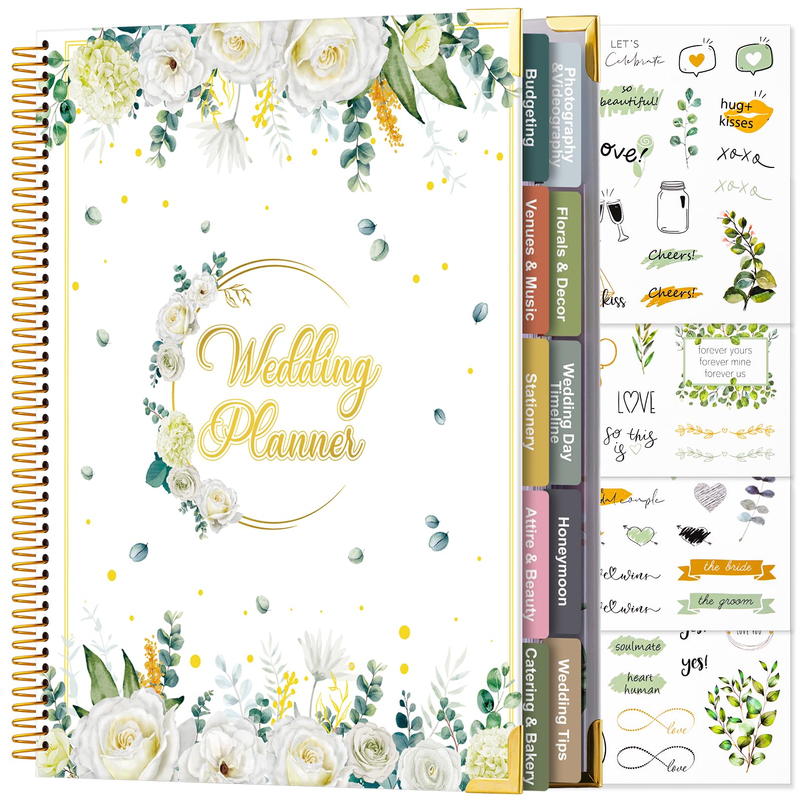 Hochzeitsplaner-Buch und Organizer, 176 Seiten, Hochzeitsplanungsbuch mit Aufkleber für die zukünftige Braut, einzigartige Verlobungsgeschenke für frisch verlobte Paare, 22,9 x 27,9 cm