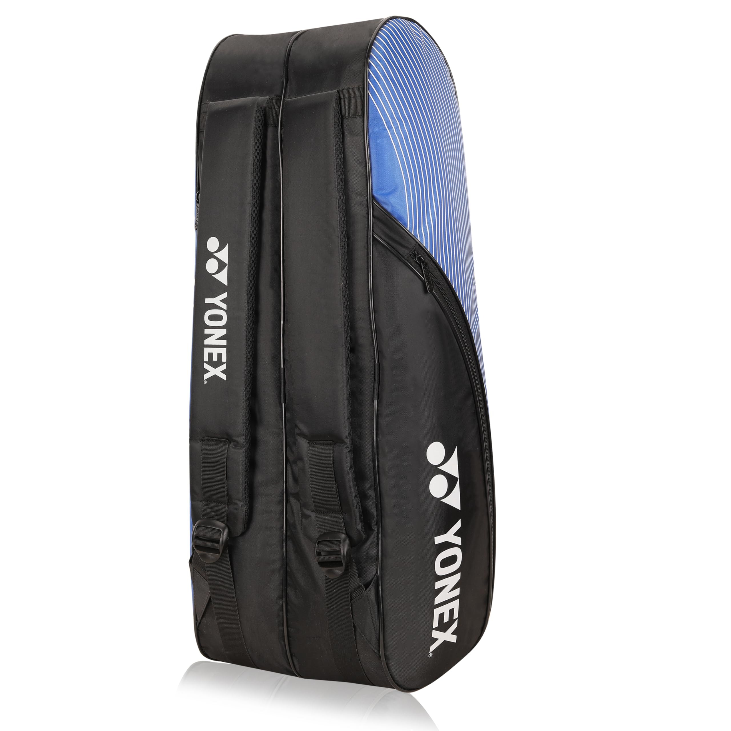 Yonex Stylish Badminton Kit-Bag |Double Zipper Compartment for Storage of 6 Rackets and Clothes|Side Pocket |Back Straps |Accessories Compartment |Made in India