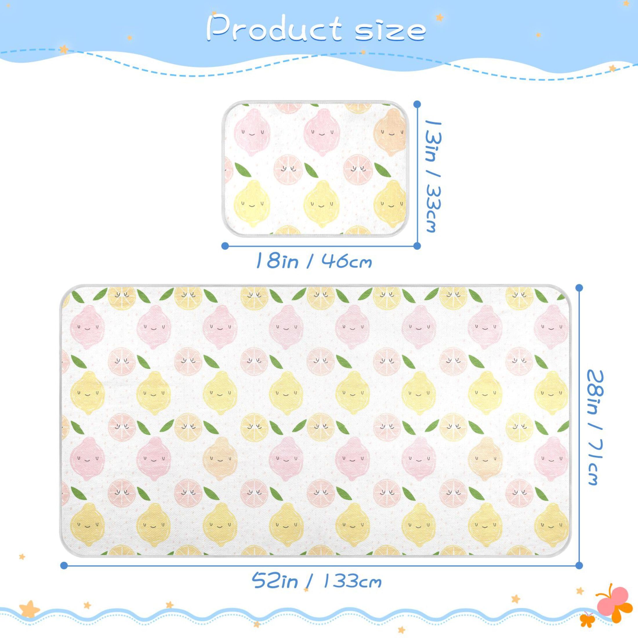 Takiito Cute Lemons Baby Cooling Mattress Pad, Soft & Breathable Cooling Mat Keep Baby Cool in Summer 28x52 in, Nursery Essential