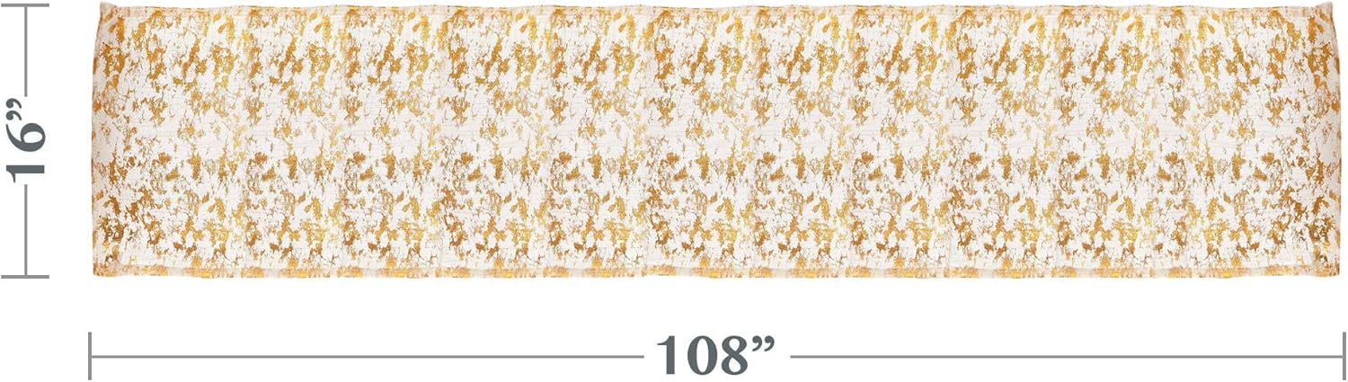 Gold Foil Print Polyester Table Runner, 16" x 72"