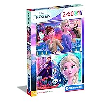 Clementoni – 21609 – Supercolor Puzzle – Disney Frozen – 2X60 Pezzi (Include 2 Puzzle Da 60 Pezzi) – Puzzle Bambini 5 Anni, Puzzle Cartoni Animati – Made In Italy