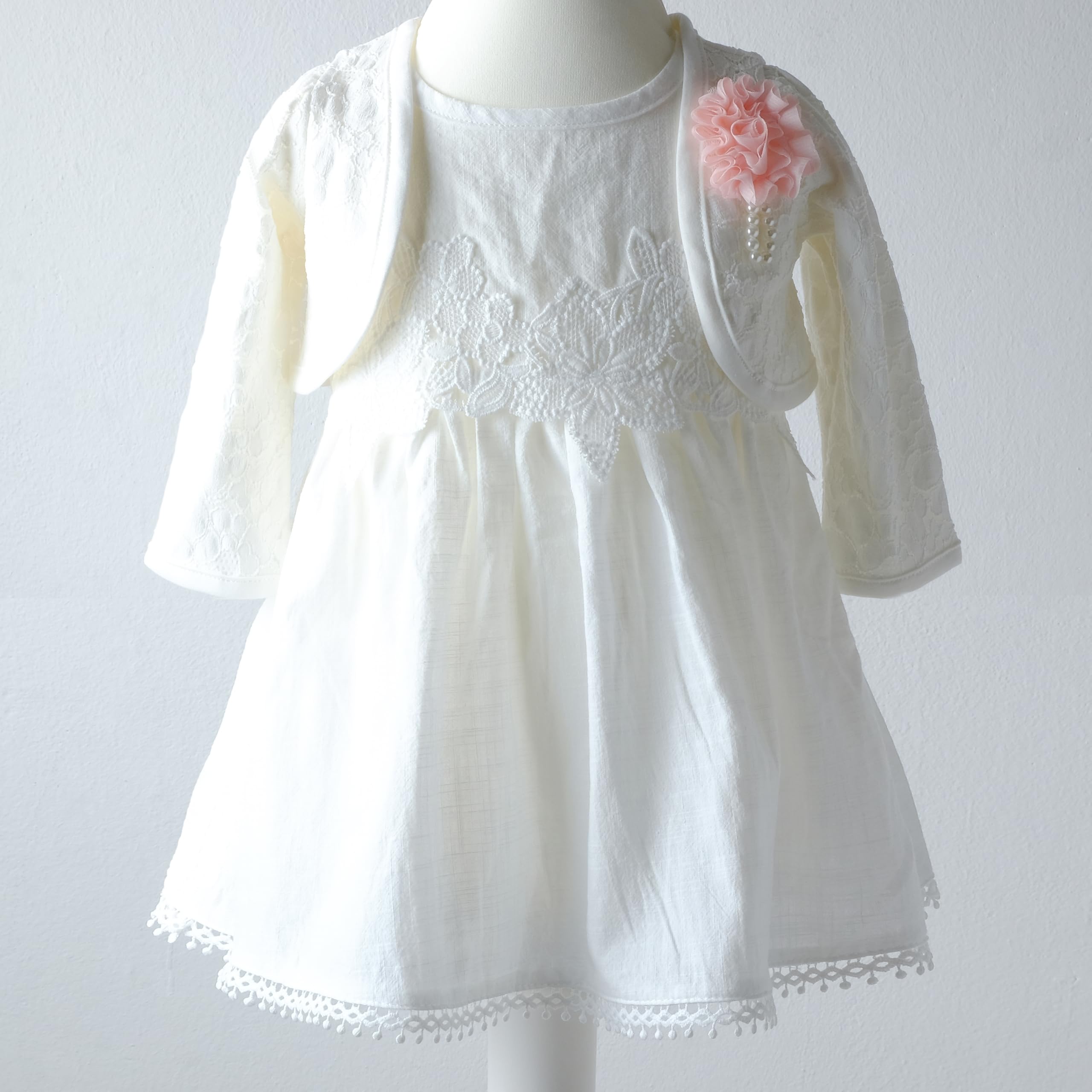 Baumwolle Taufkleid Festkleid Baby Mädchen Kleid Blumenmädchenkleid L15