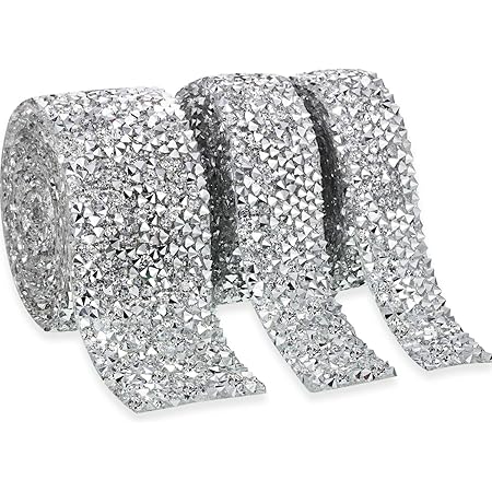 Amazon.com: Crystal Rhinestone Ribbon 3 Yards Diamond Sparkling Bling ...