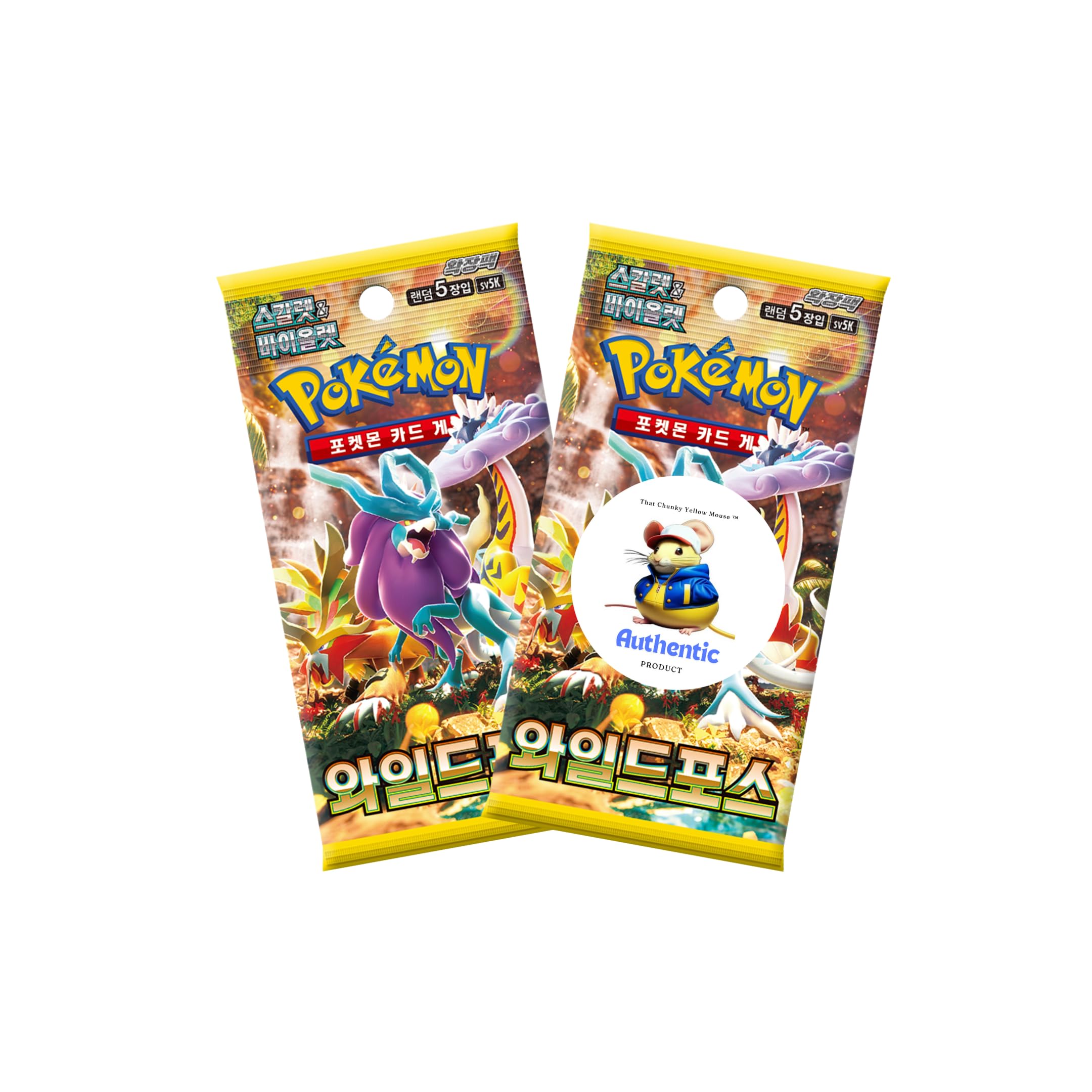 2 x Korean Pokémon Temporal Forces Booster Packs | Pokemon Scarlet and  Violet Series | Korean Wild Force Booster Packs | TCYM Authenticated