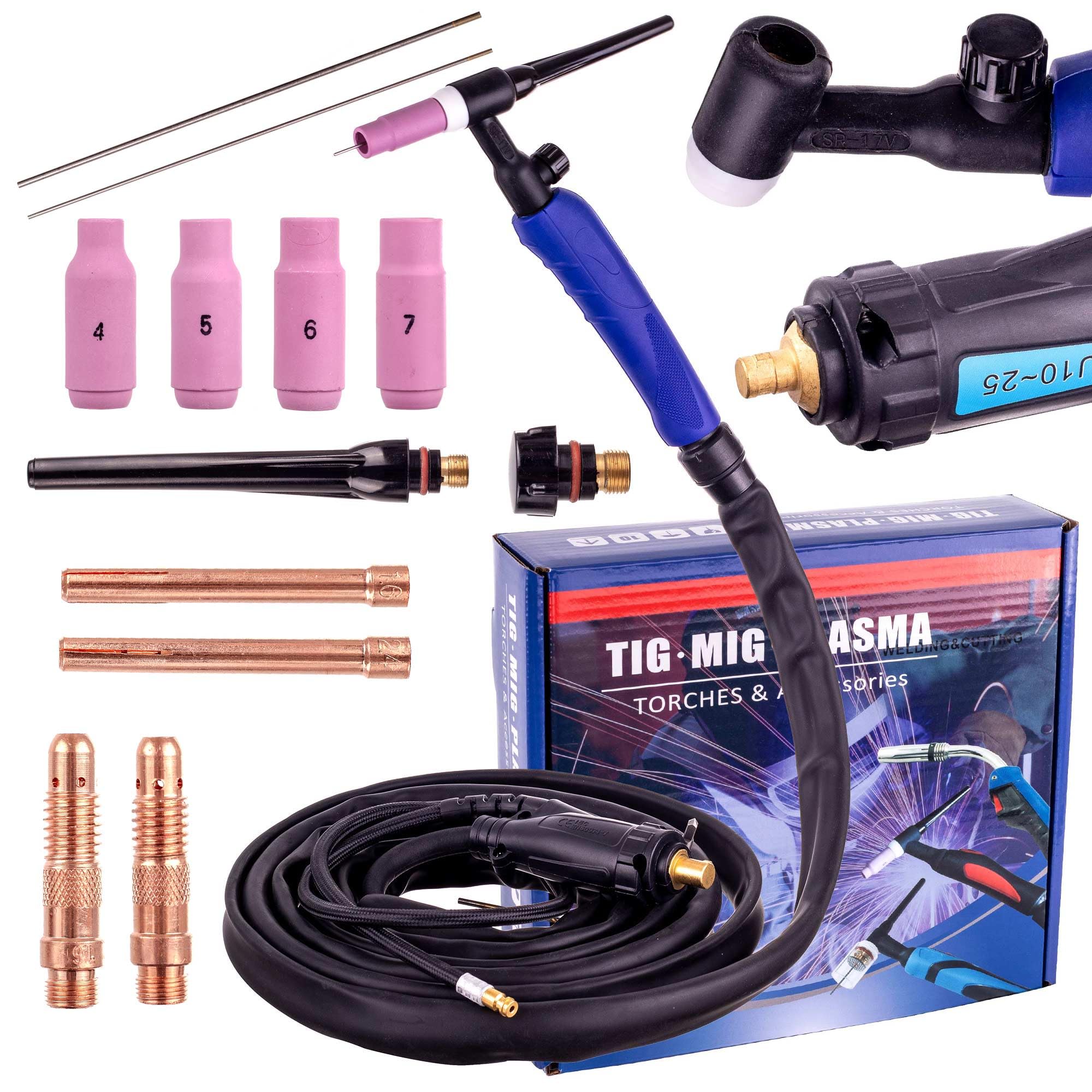 TC TECHNIC Torche TIG LIFT SR-17V pour soudage avec appareils MMA MIG/MAG 4m TYPE 25