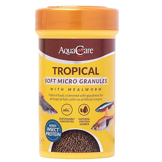 AquaCare Micro Pellet Fish Food Complete and Varied Food for Fry or Small Tropical Fish