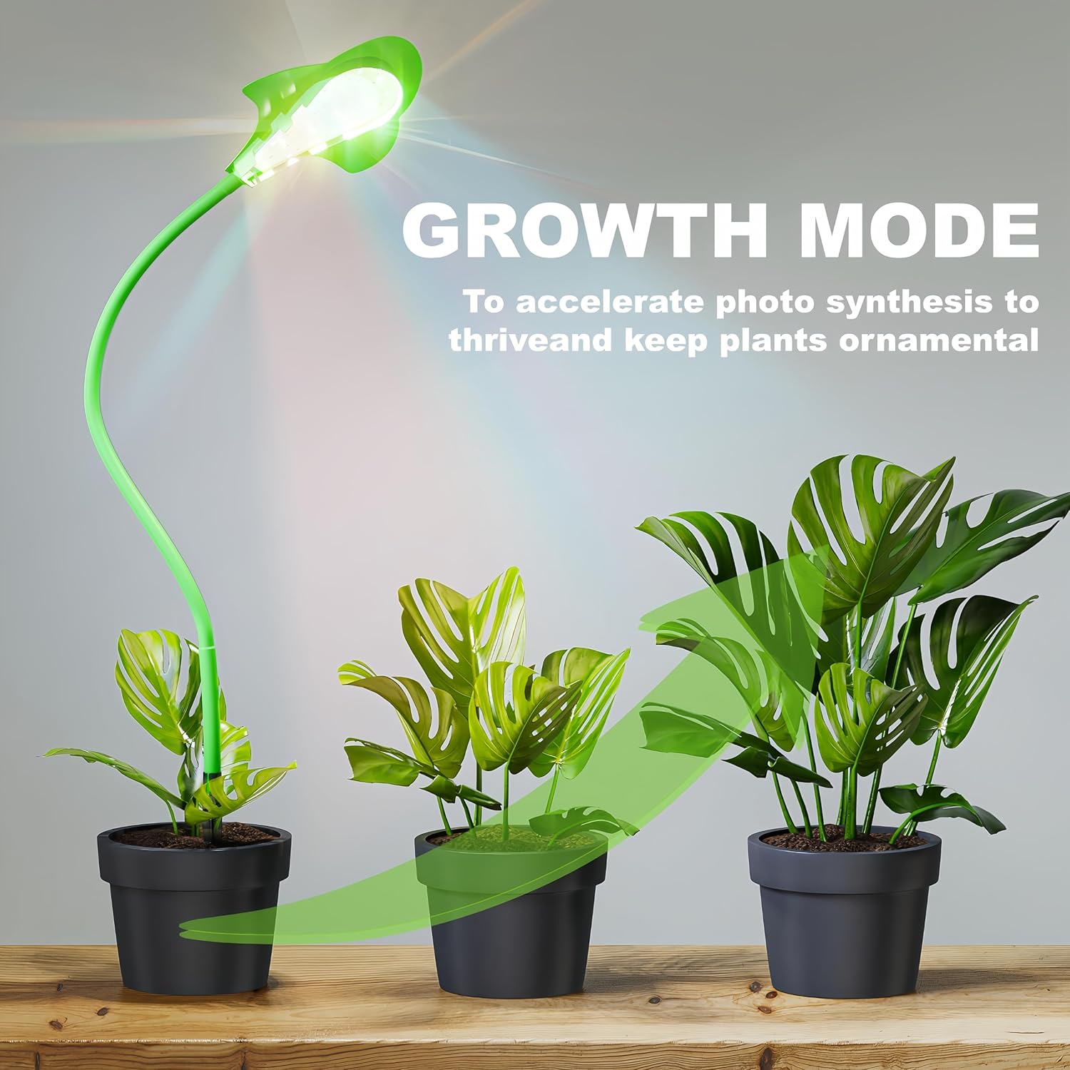 V.C Formark Small Grow Lights for Indoor Plants - Full Spectrum Leaf Shaped LED Plant Light with 4/8/12/18H Timer & Dimmable, Safe for Succulents/Herbs/Potted Small Plants