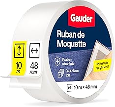 GAUDER Floor Tape (10m) | Adhesive Tape for Flooring, Stair Treads and More | Carpet Glue for Renovation Work