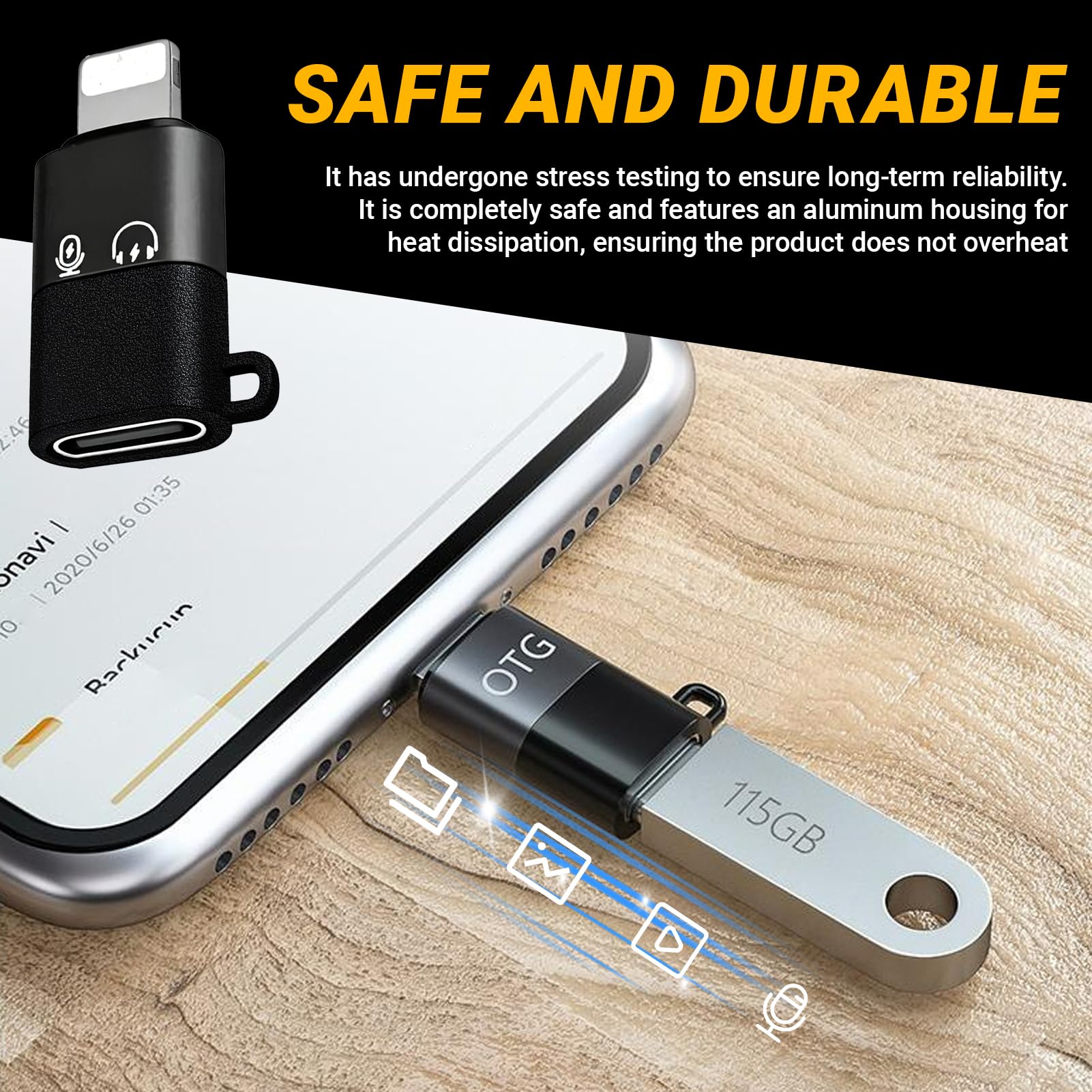 2 sztuki kompatybilny z DJI Mic Mini USB C na Lighting Adapter, do iPhone 16/15 Auriculares Lightning a Tipo C Adaptador para la Transmisión de Datos y la Carga (Lightning a Tipo C Interfaz)