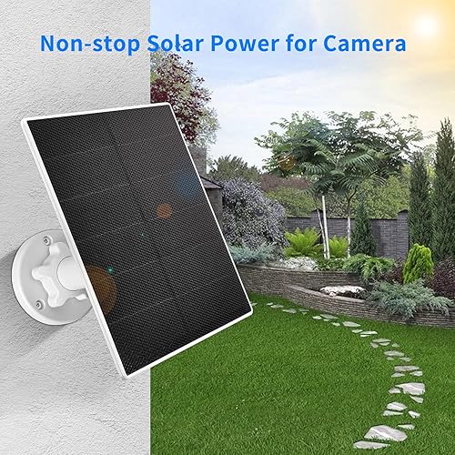 Miniatura 3 de Panel solar de 5 W para cámara de seguridad inalámbrica al aire libre - USB C y micro USB compatible con cámara de batería recargable, IP65
