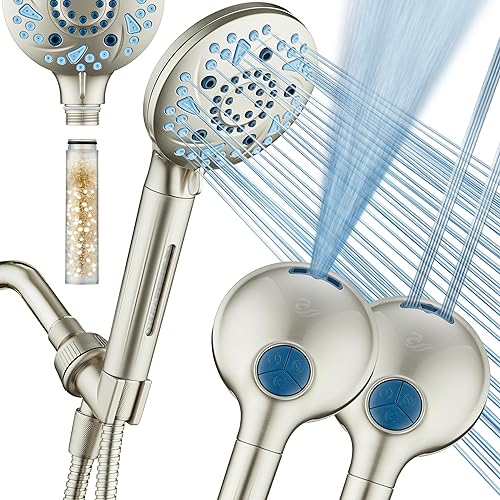 Miniatura 1 de AquaCare High Pressure 10-mode Filter Handheld Shower Head with Built-in Power Wash - Clean Tub, Tile & Pets, Remove Chlorine, Metals & Toxins from