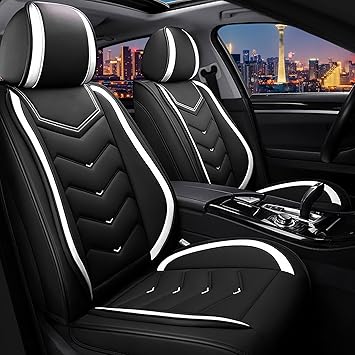 CTDS Car Seat Covers for Hyundai Tucson 2005-2026, Stylish Sport Seat Cover, Premium Nappa Leather Car Seat Cover. Automobile Seat Covers Sets.Standard 2 Seats/Black White
